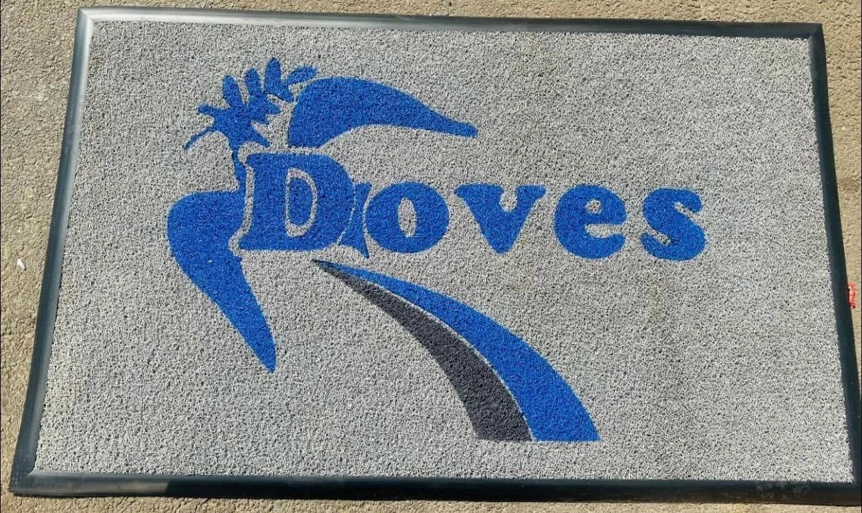 Doves branded entrance mat